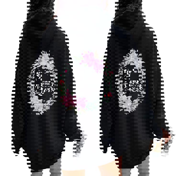 花柄 84歳 誕生日 男性 女性 84歳 誕生日 レディース オーバーサイズ パーカー バックプリント