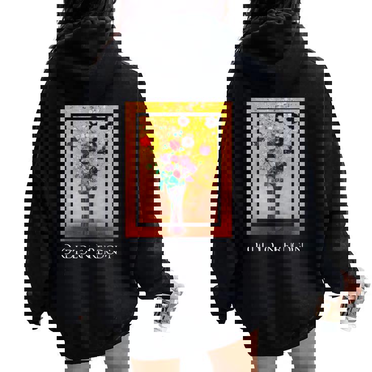 花瓶 オディロン・ルドン 絵画 シンボリズム 花ase Flowers Odilon Redonymbolism レディース オーバーサイズ パーカー バックプリント