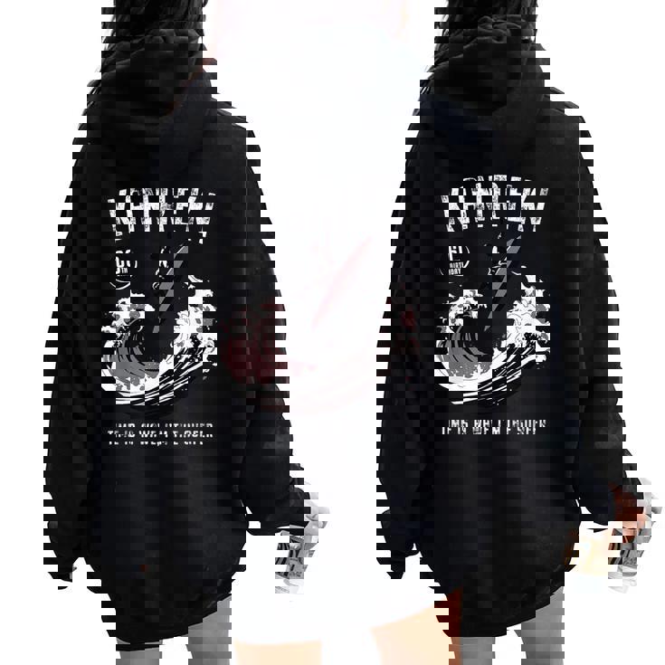 還暦祝い サーフィン 波 海好き 父 男性 女性 60歳 Time Is A Wave I'm Theurfer レディース オーバーサイズ パーカー バックプリント