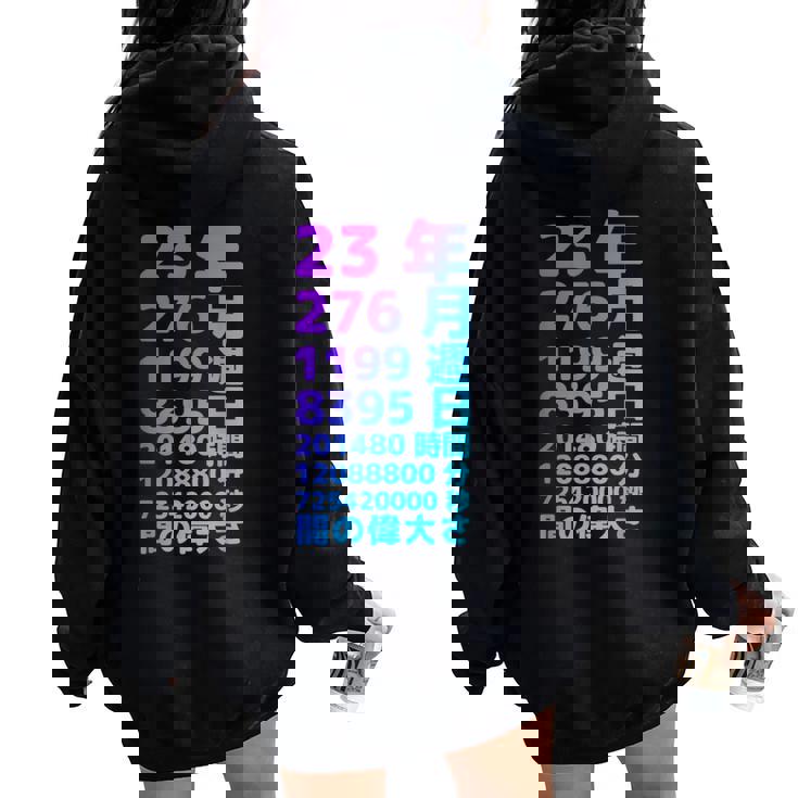 面白い23歳の誕生日の古いメーター 面白い23歳のギフト 女性 男性 面白い電卓 23歳の誕生日のギフト レディース オーバーサイズ パーカー バックプリント