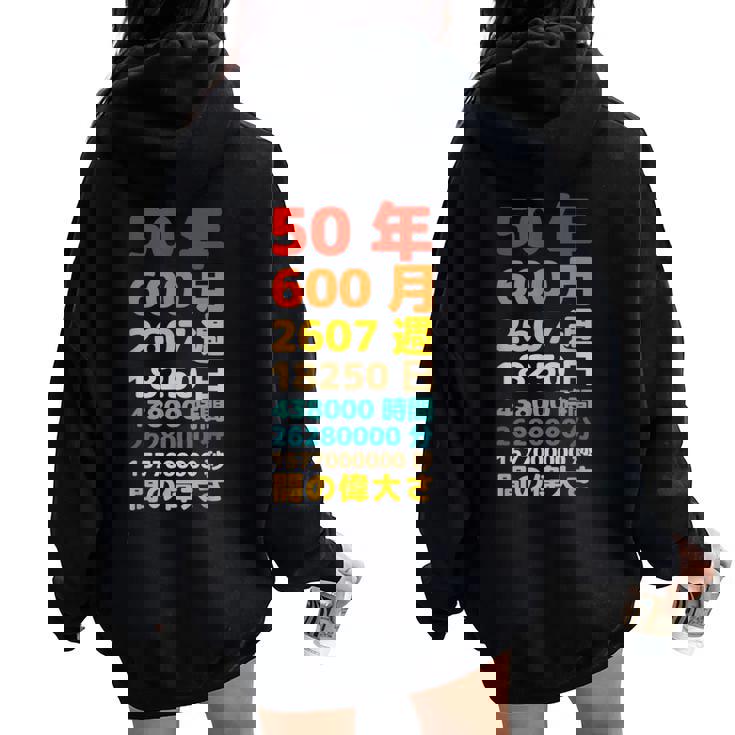 面白い50歳の誕生日の古いメーター 面白い50歳のギフト 女性 男性 面白い電卓 50歳の誕生日のギフト レディース オーバーサイズ パーカー バックプリント