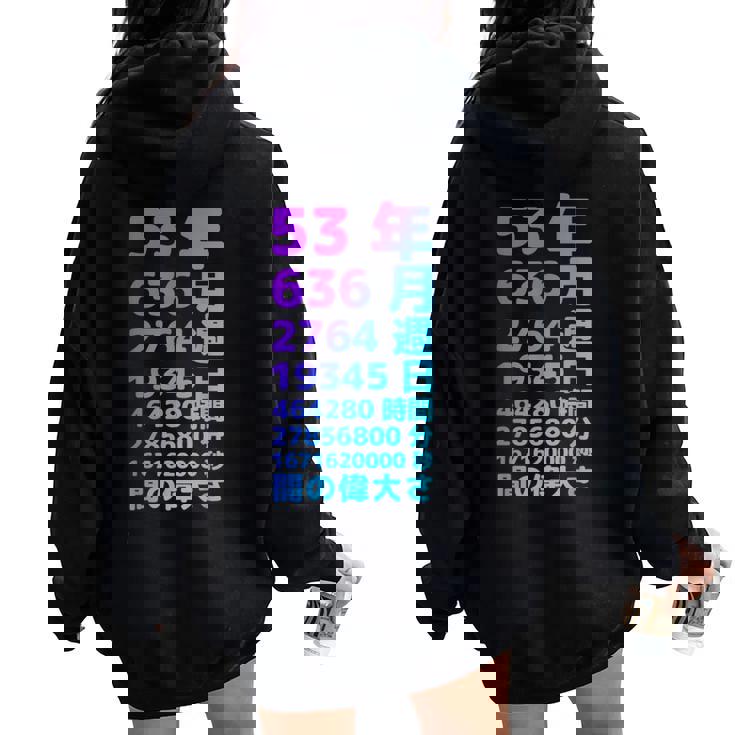 面白い53歳の誕生日の古いメーター 面白い53歳のギフト 女性 男性 面白い電卓 53歳の誕生日のギフト レディース オーバーサイズ パーカー バックプリント