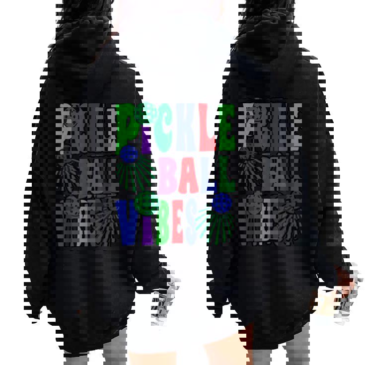 面白いスポーツデザイン女性男性ピックルボール レディース オーバーサイズ パーカー バックプリント