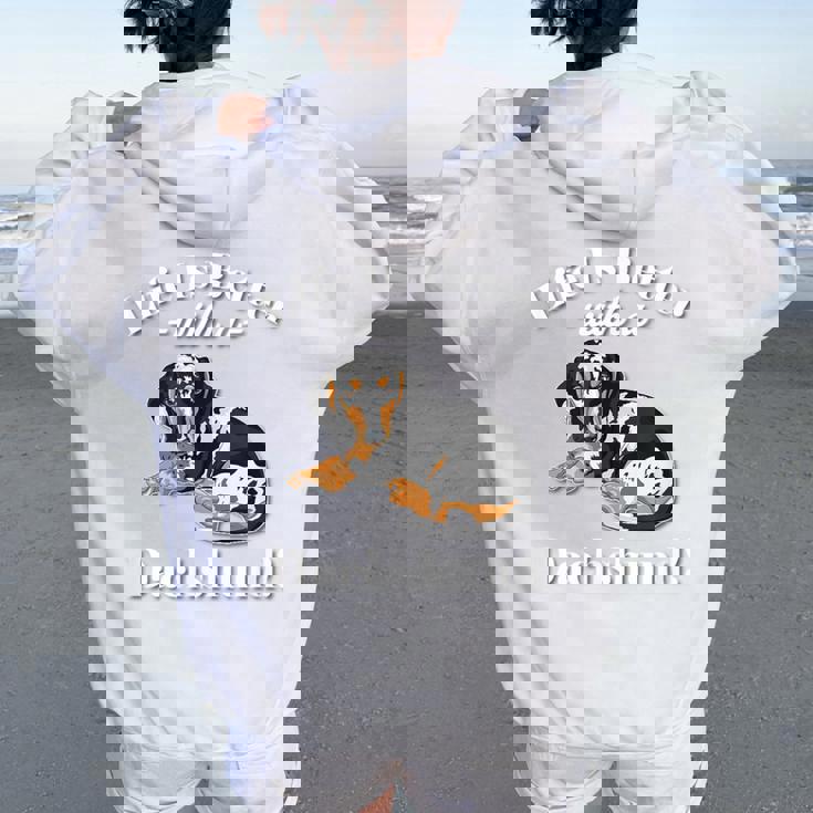 & Life Is Better Dapple Dachshund Lover レディース オーバーサイズ パーカー バックプリント