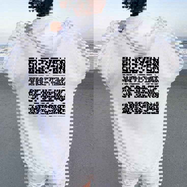 11歳の誕生日シャツギフト年齢11歳男の子女の子 レディース オーバーサイズ パーカー バックプリント