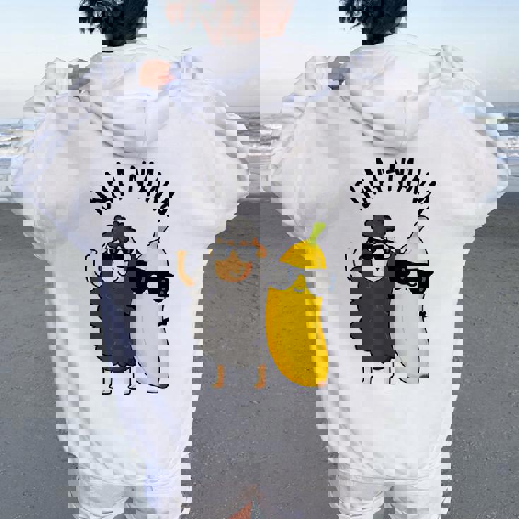 Baa-Nana おもしろバナナ羊しゃれ レディース オーバーサイズ パーカー バックプリント