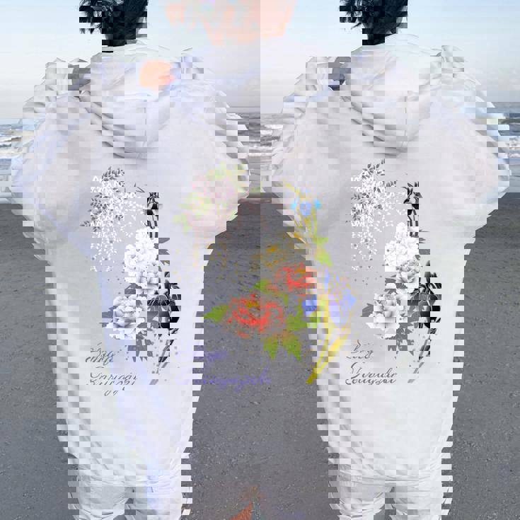 Beauty Flower（4） 長袖tシャツ レディース オーバーサイズ パーカー バックプリント