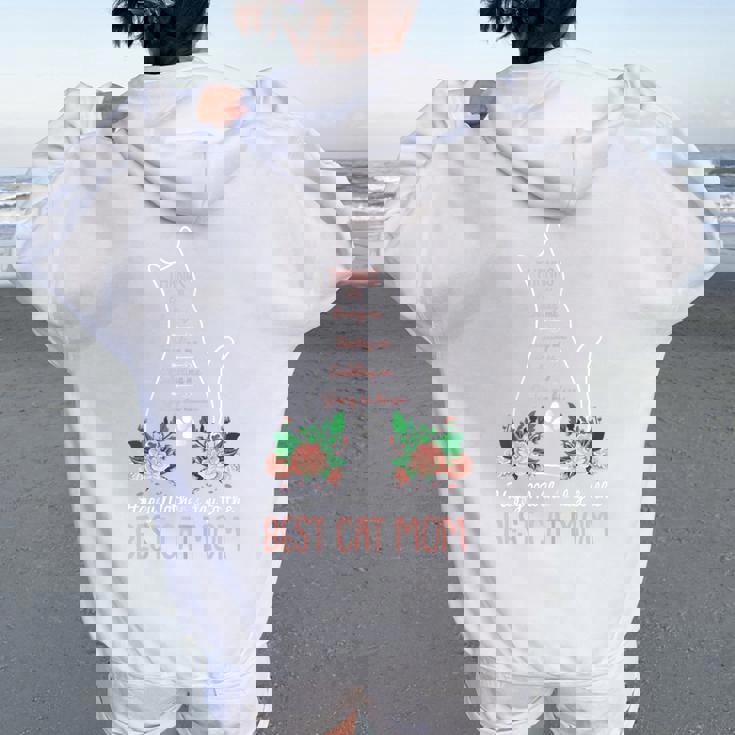 Best Cat Mom Cute Kitten Lover Mama Momma Mommy Women Oversized Hoodie Back Print