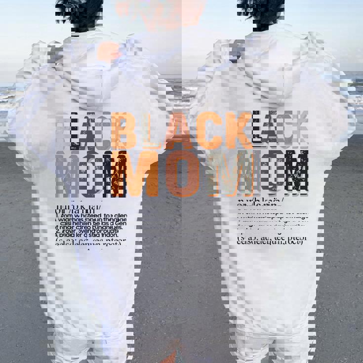 Black Mom Definition Afro African American Mom Mother's Day Women Oversized Hoodie Back Print