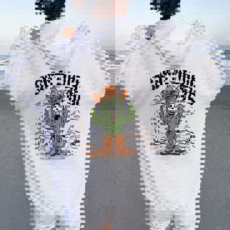 Can't Touch This Cactus Cowboy ウエスタンカートゥーン ユーモア レディース オーバーサイズ パーカー バックプリント