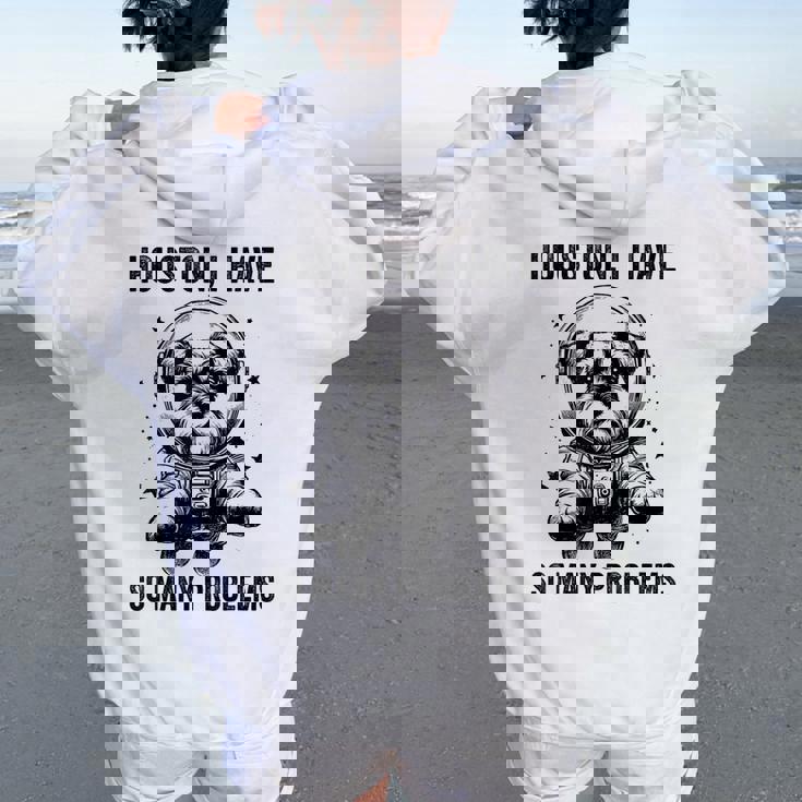 Dog Dad Mompace ヒューストン問題ミニチュアシュナウザー レディース オーバーサイズ パーカー バックプリント