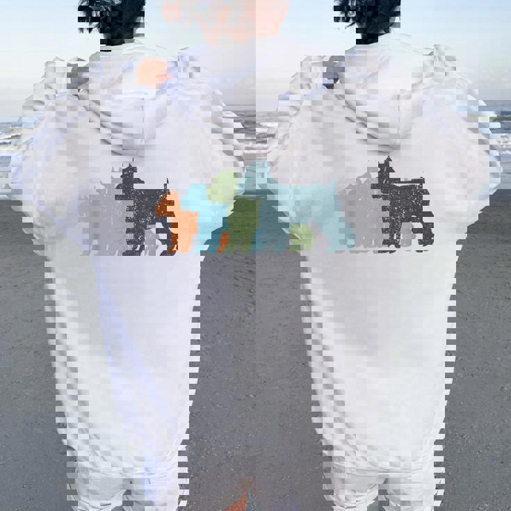 Dog Mom & Dad シルエット ヴィンテージ シュナウザー レディース オーバーサイズ パーカー バックプリント