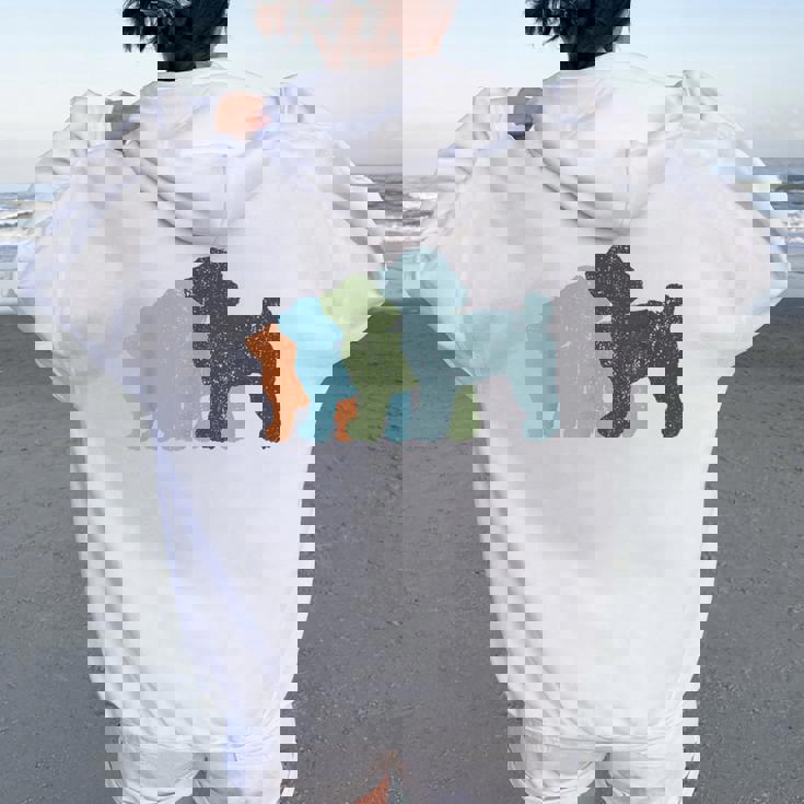 Dog Mom & Dad シルエット ヴィンテージトイプードル レディース オーバーサイズ パーカー バックプリント