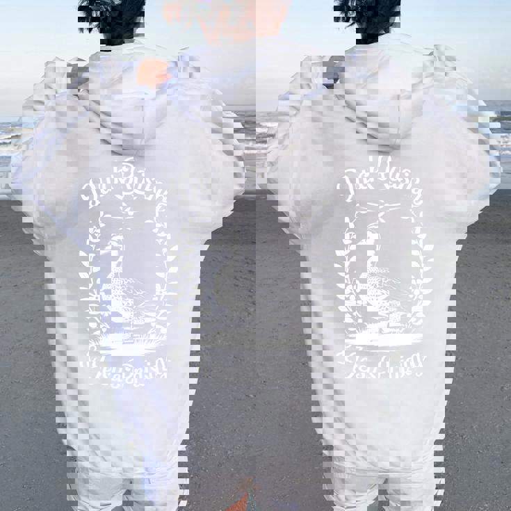 Duck Raising And Jesus Praising クリスチャンアヒル農家 長袖tシャツ レディース オーバーサイズ パーカー バックプリント