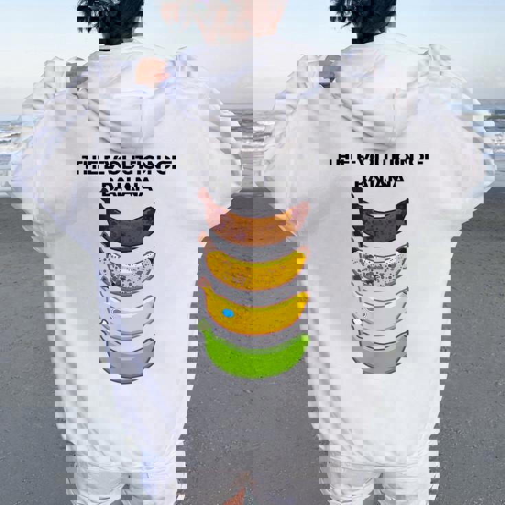 The Evolution Of Banana Novelty Graphic & Cool s レディース オーバーサイズ パーカー バックプリント