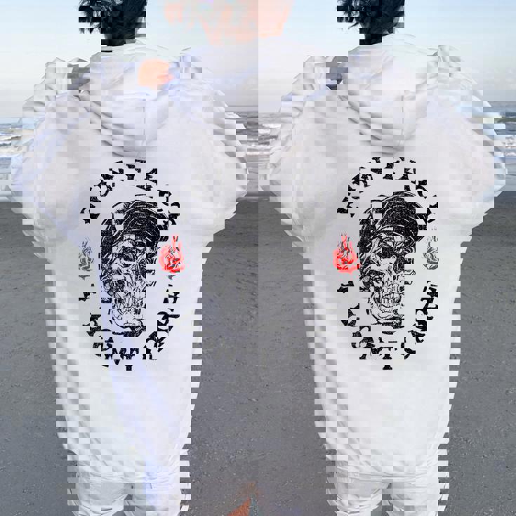 Fun Fact I Don't Care Skeleton Sarcastic On Back Women Oversized Hoodie Back Print