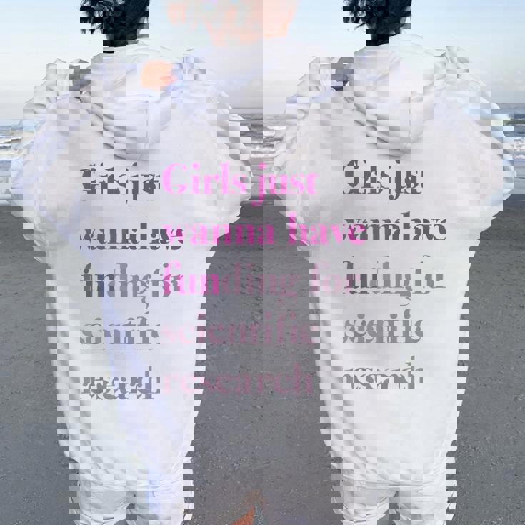Girls Just Wanna Have Funding X Forcience Research レディース オーバーサイズ パーカー バックプリント