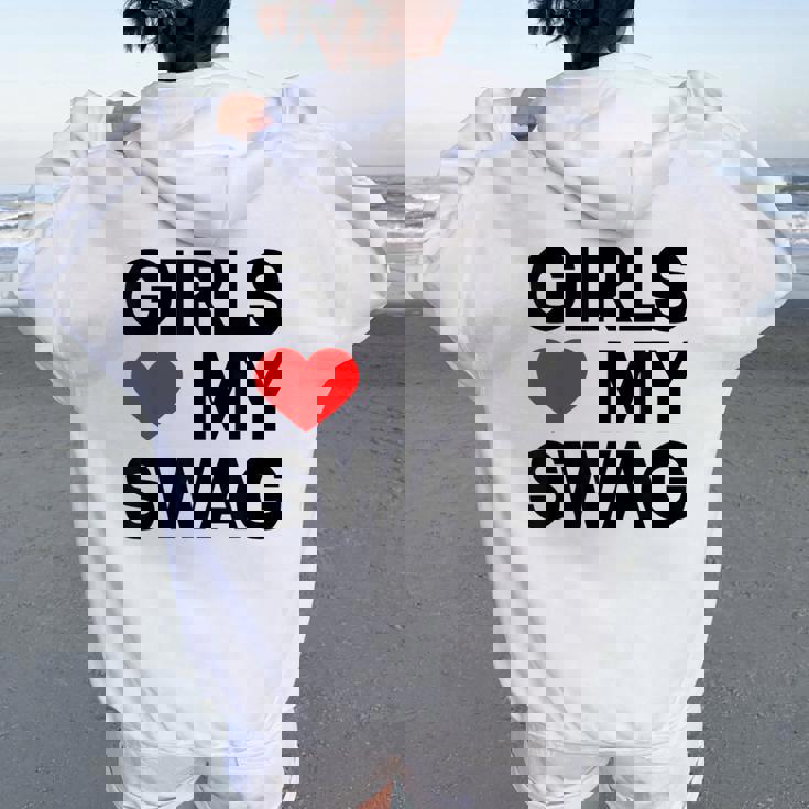 Girls Love Mywagaying Girls Love Mywagの引用 レディース オーバーサイズ パーカー バックプリント