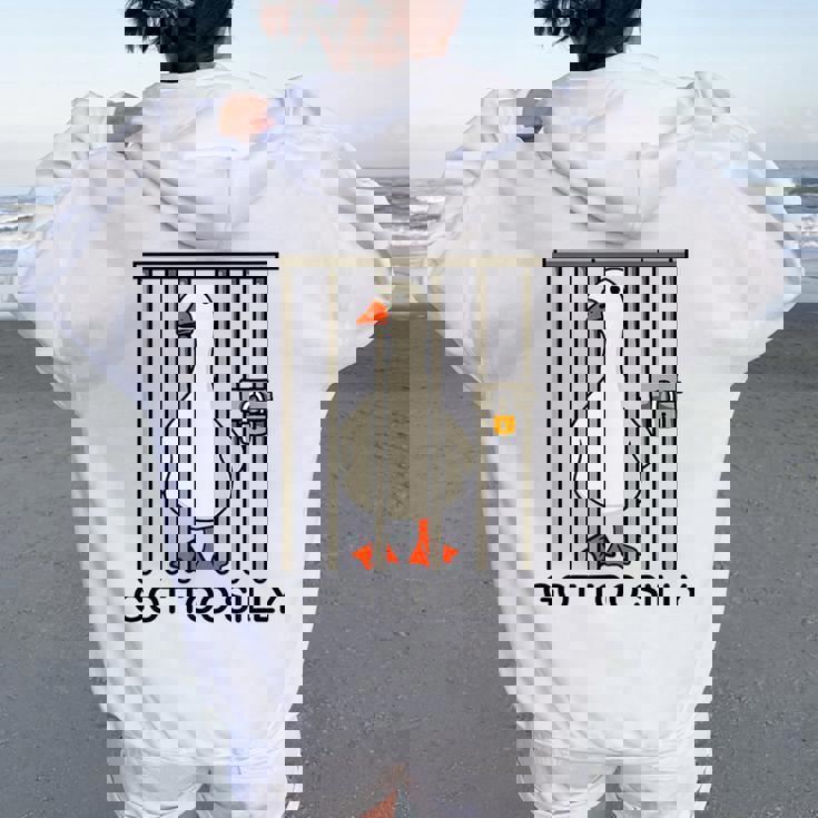 Goose Got Tooilly Hilariousilly Goose Gese Duck Meme レディース オーバーサイズ パーカー バックプリント