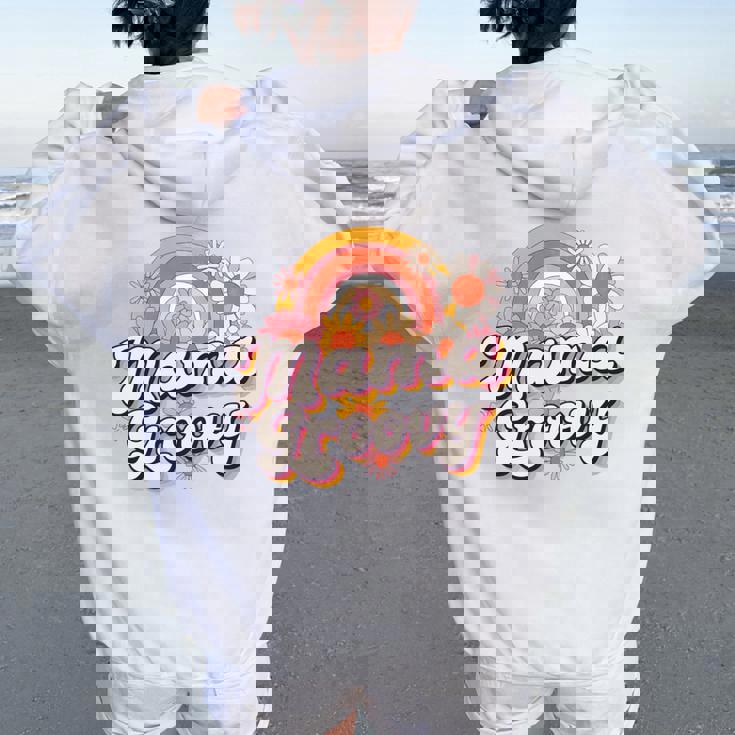 Groovy Best Mom Ever Best 母の日 長袖tシャツ レディース オーバーサイズ パーカー バックプリント