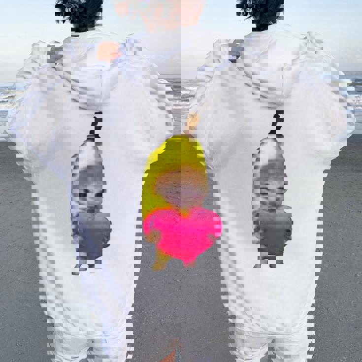 Happy Banana Cat レディース オーバーサイズ パーカー バックプリント