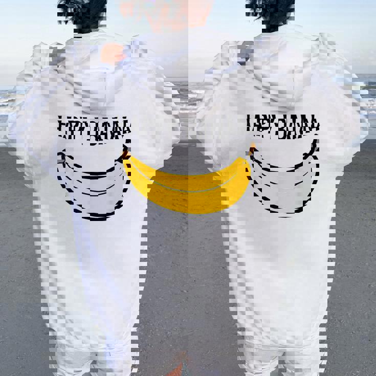 Happy Banana ファニーバナナラブ フルーツバナナ スマイリーフェイス レディース オーバーサイズ パーカー バックプリント