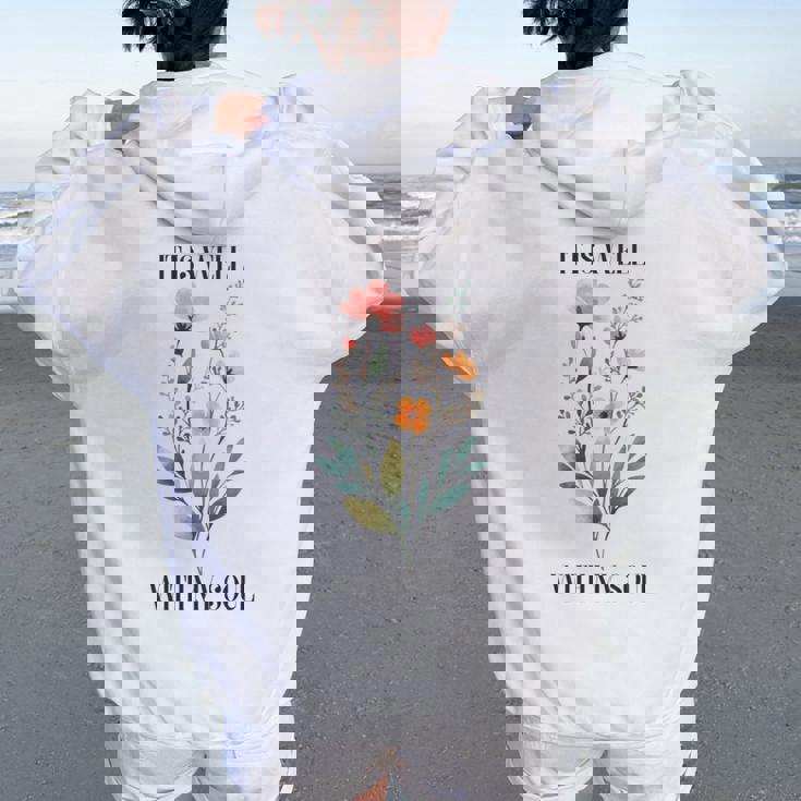 It Is Well With Myoul Christian 花柄 引用 クリスチャン 長袖tシャツ レディース オーバーサイズ パーカー バックプリント