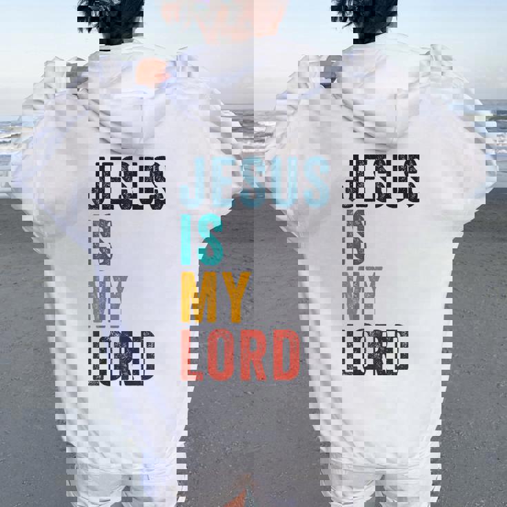 Jesus Is My Lord – Christian Faithintage Graphic レディース オーバーサイズ パーカー バックプリント