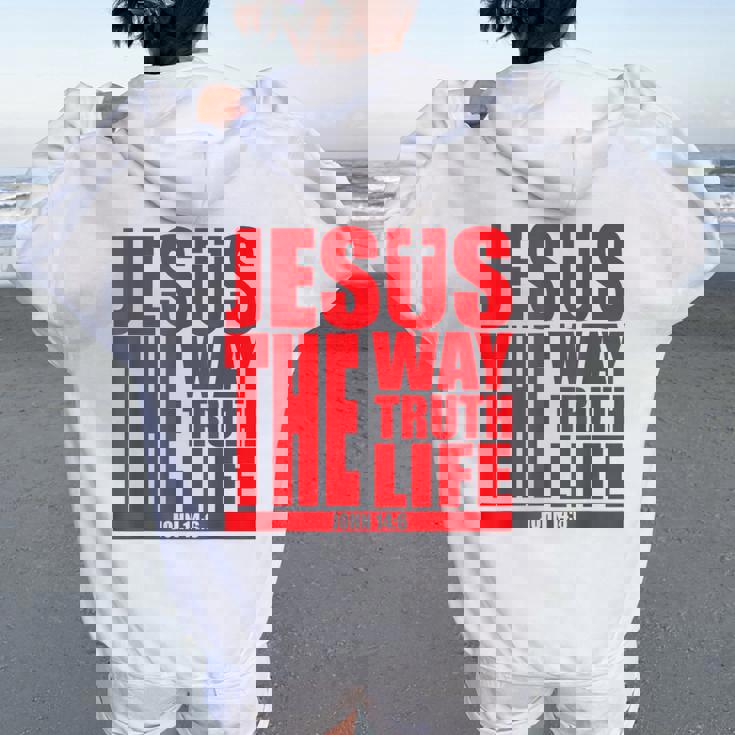Jesus Is The Way Truth Life クリスチャン 男性 女性 クリスチャン レディース オーバーサイズ パーカー バックプリント