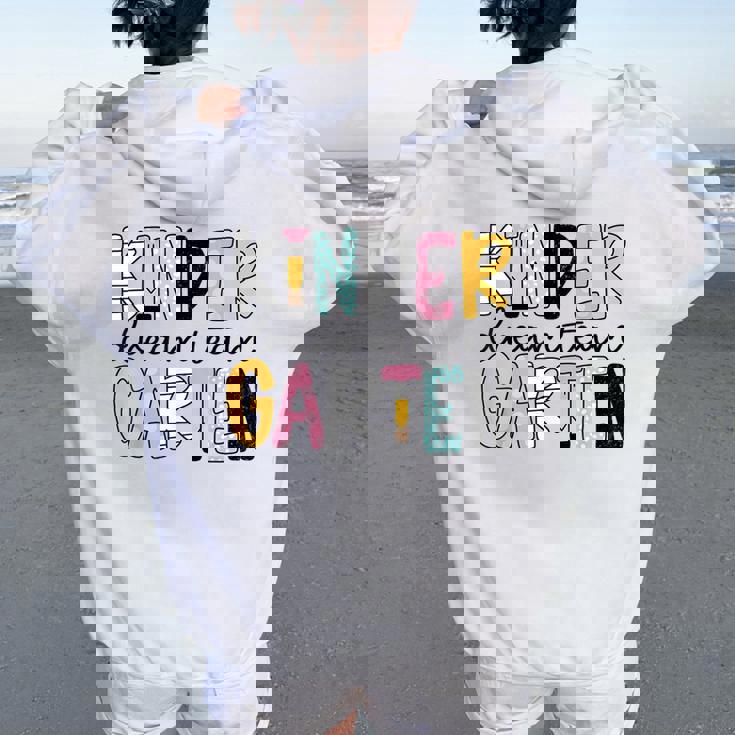 Kindergarten Dream Team Back To School Teacher Student Women Oversized Hoodie Back Print