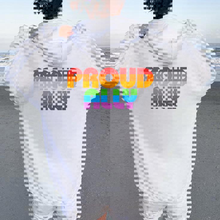 Lgbtq Proud Ally Lesbian Gay Pride Lgbt Ally Rainbowintage レディース オーバーサイズ パーカー バックプリント