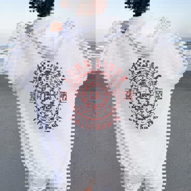 Loma Linda Ca レディース オーバーサイズ パーカー バックプリント