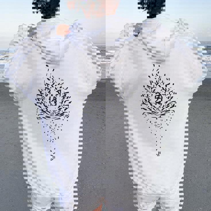 Mandala Lotus Om Yoga Méditationymbolepirituel Sweat à capuche oversize pour femme avec imprimé dans le dos