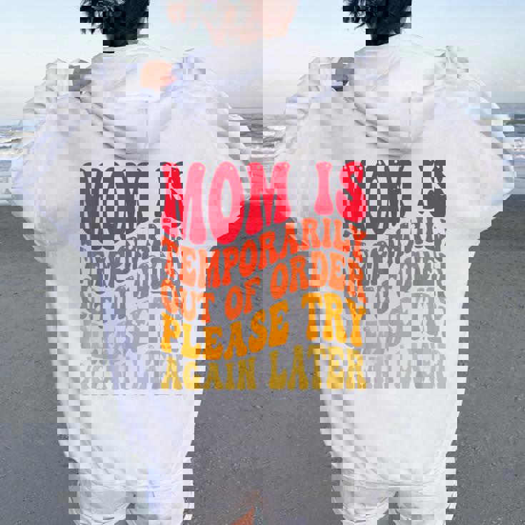 Momは一時的に順不同でおもしろいジョーク ママ向け レディース オーバーサイズ パーカー バックプリント