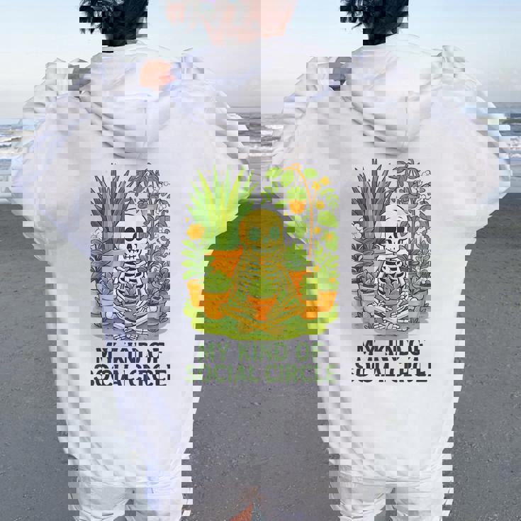 My Kind Ofocial Circle Plantkeleton ユーモア レディース オーバーサイズ パーカー バックプリント