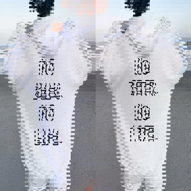 No Beer No Life ノービアーノーライフ ビール おもしろ かわいい レディース オーバーサイズ パーカー バックプリント