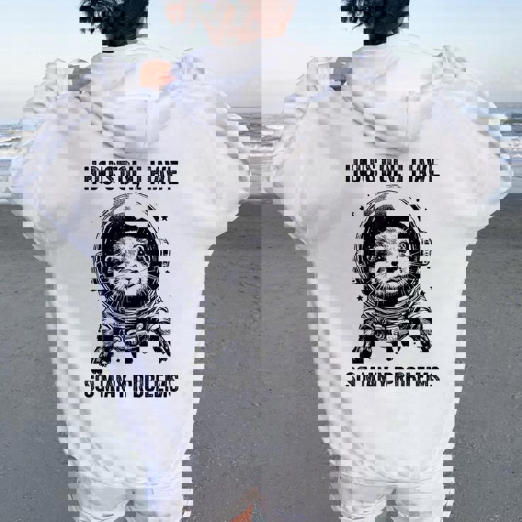 Otter Dad Mompace ヒューストン問題カワウソ レディース オーバーサイズ パーカー バックプリント