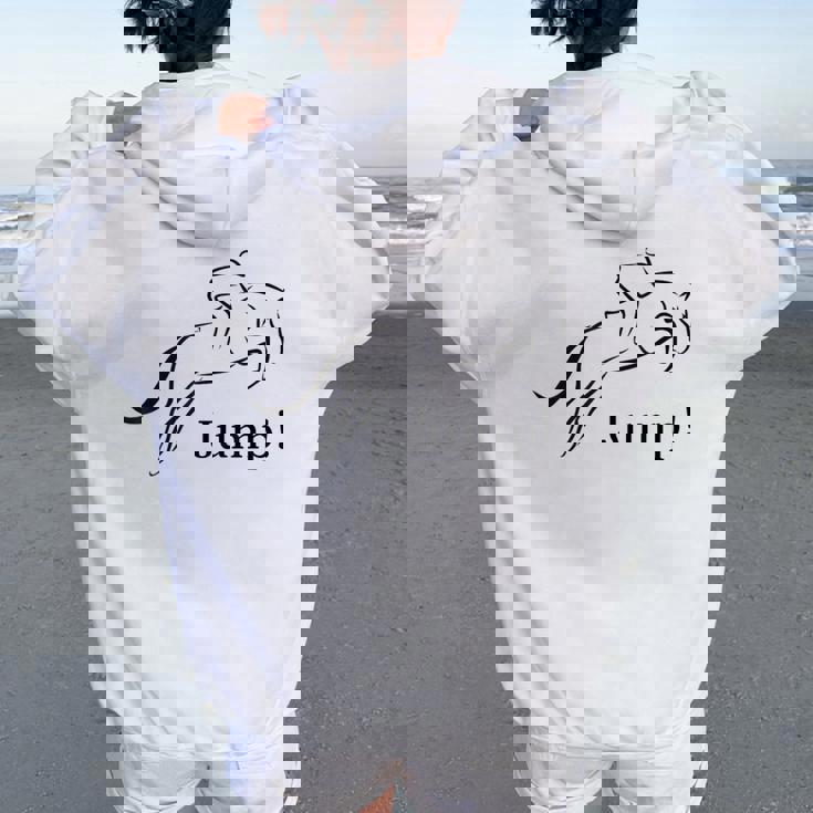 Showjumping Equestrian Horse Riding レディース オーバーサイズ パーカー バックプリント