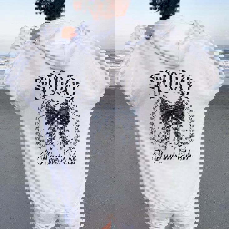 Spooky Mamas Club ソーシャル ハロウィン ダークコケット ブラック リボン レディース オーバーサイズ パーカー バックプリント