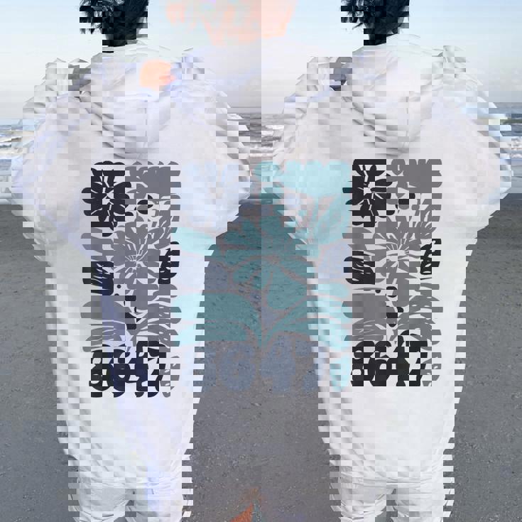 Vintage Retro 8647 Subtle Anti Trump 86 47 Floral Boho Style Women Oversized Hoodie Back Print