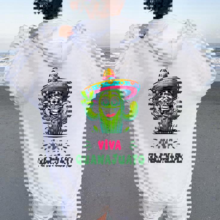 Viva Guanajuato Mexico Cactus ビバ・グアナファト・メキシコ サボテン・ソンブレロ レディース オーバーサイズ パーカー バックプリント