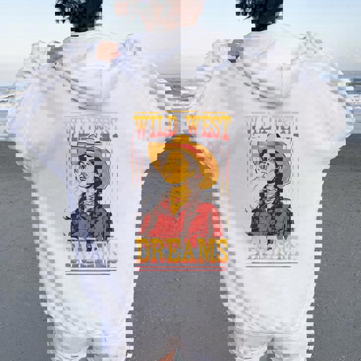 Wild West Dreams Country Western Cowgirl Rodeo グラフィック レディース オーバーサイズ パーカー バックプリント