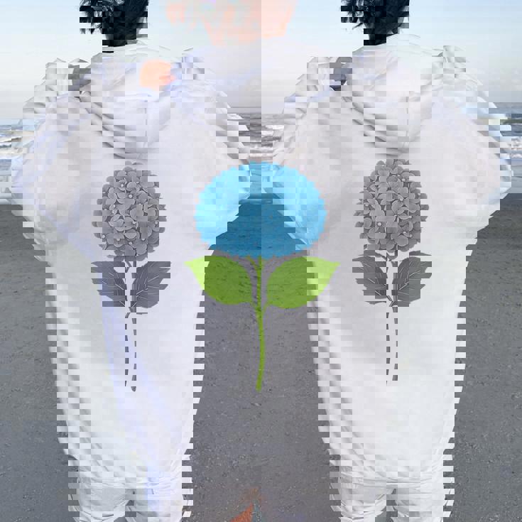 【花の花】あじさい美、花好き、自然 レディース オーバーサイズ パーカー バックプリント