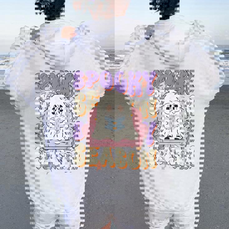 おもしろい言葉 不気味な季節 ハロウィン 幽霊 先生 女性 男性 レディース オーバーサイズ パーカー バックプリント