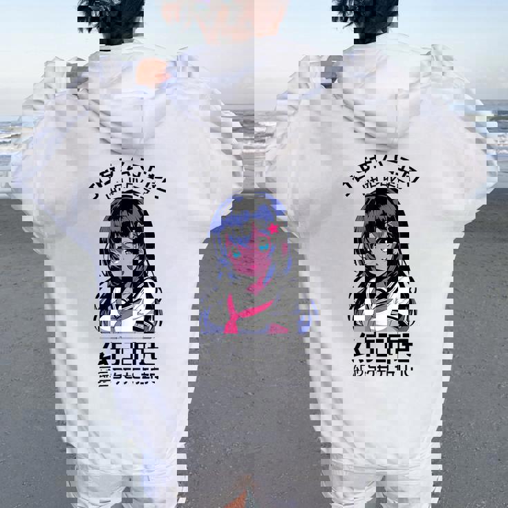 かわいい 和 かわいい アニメ 女の子 イラスト グラフィック デザイン レディース オーバーサイズ パーカー バックプリント