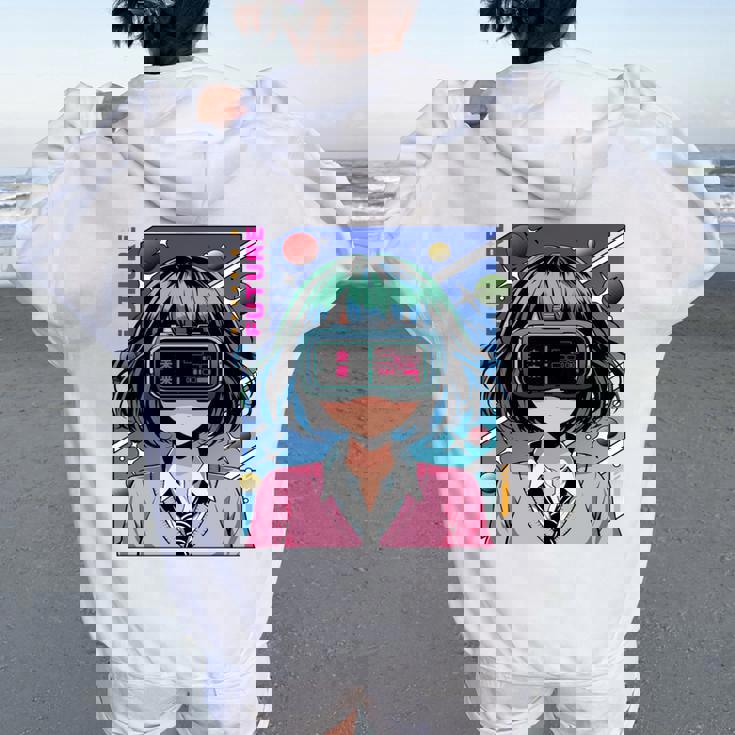 かわいいアニメの女の子 長袖tシャツ レディース オーバーサイズ パーカー バックプリント