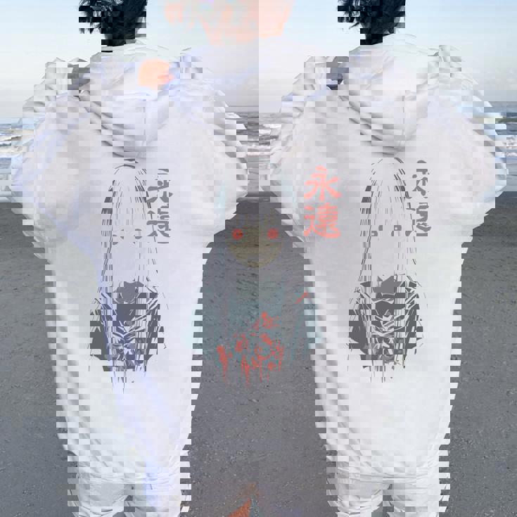 アニメ ホラーガール 美的 ソフト グランジ ワイフ 日本人 女の子 長袖tシャツ レディース オーバーサイズ パーカー バックプリント