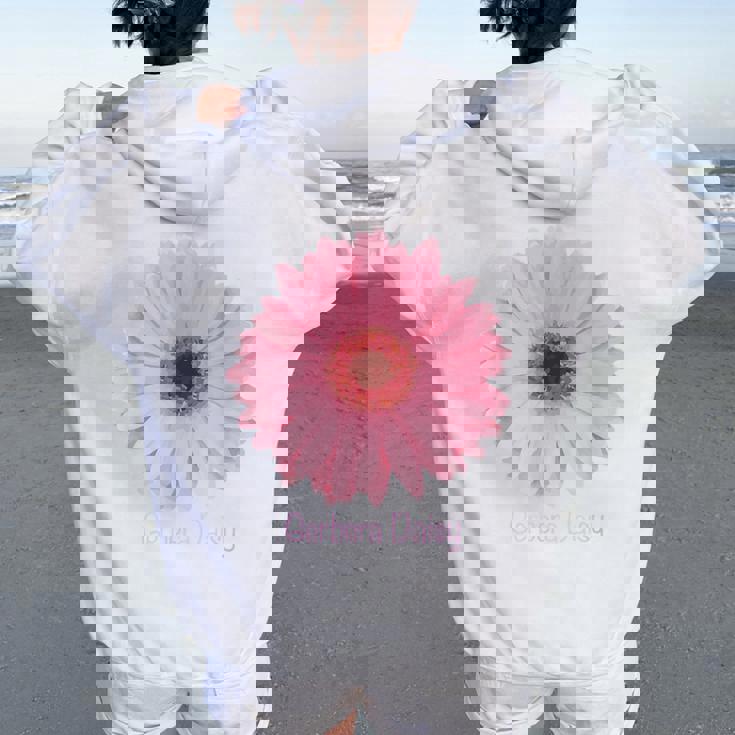 ガーベラ デイジー 花 レディース オーバーサイズ パーカー バックプリント