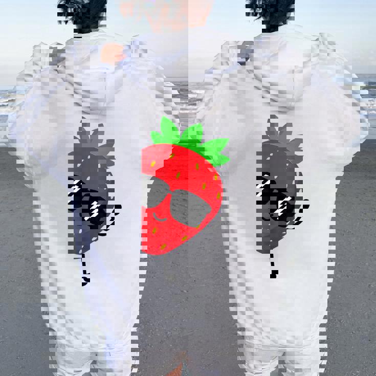 キッズストロベリーシャツ 男の子または女の子用 レディース オーバーサイズ パーカー バックプリント