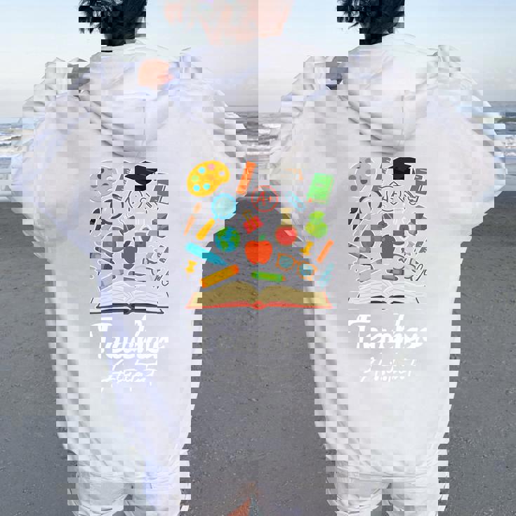 ティーチングアシスタント 学校初日 男性 女性 長袖tシャツ レディース オーバーサイズ パーカー バックプリント